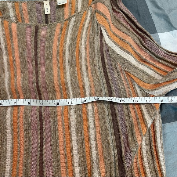 Moth Anthropologie Nora Swing Striped Midi Sweater Dress Wool Alpaca Blush Small - Picture 12 of 14